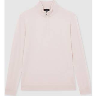 Reiss Reiss Beige Blackhall Merino Wool Half-Zip Jumper