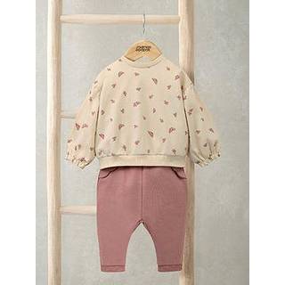 Mamas & Papas Mamas & Papas Blooming Pink Rose Sweatshirt & Joggers Set