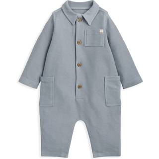 Mamas & Papas Mamas & Papas Blue Woven Pocket Collared Romper