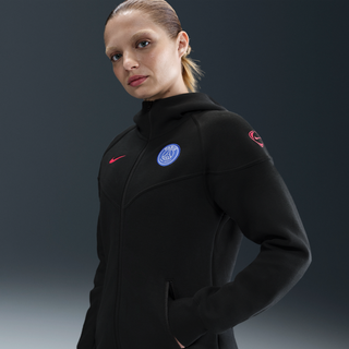 Paris Saint-Germain Tech Windrunner Third Nike Total 90-fodboldhættetrøje i fleece med fuld lynlås til kvinder - sort - XS (EU 32-34)