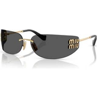 Miu Miu Kvinde Miu Miu MU A51S 5AK5S0 Solbriller Metal Guld Grå Firkantet Normal