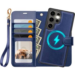 OCASE til Samsung Galaxy S25 Ultra aftageligt pungetui med kortholder [2 i 1] PU-lder Flip Folio-etui med RFID-blokeringsstativ Hndledsrem Std