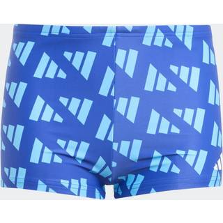 adidas adidas Blue Logo Graphic Print Boxers Swim Shorts - 166168cm
