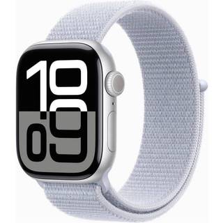 Apple Watch Series 10 GPS 42mm Silver Aluminium Case med Sport Loop Blue Cloud