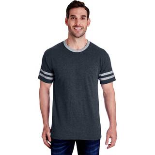 Voksen Tri -Blend varsity Ringer T -shirt - Tru Blu Hth Oxf - XL (D0102H7M1MT)