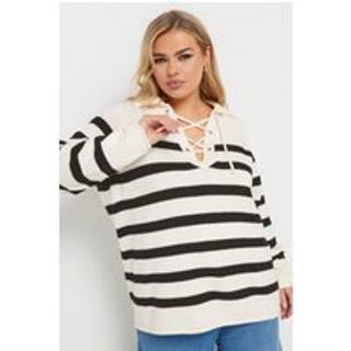 Yours Curve Yours Curve Lattice Neck Stribet Trøje