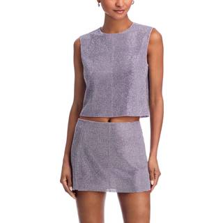 Self-Portrait Chainmail top - purple - XS