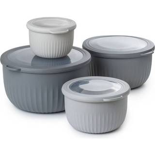 Opbevaringsbøtter med riller og låg - 4 pak