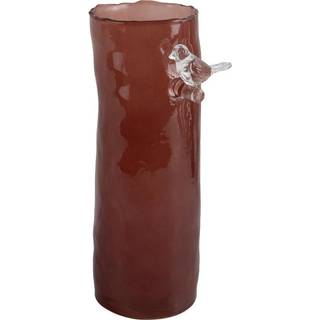 Vase Bird On Branch Ø9,5cm glas rød