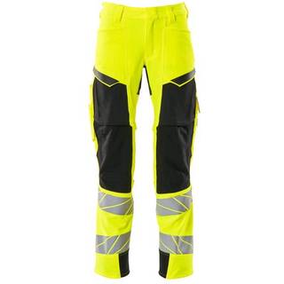 MASCOT ACCELERATE SAFE arbejdsbukser med knælommer, hi-vis gul/mørk marine - 76C49