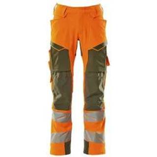MASCOT ACCELERATE SAFE arbejdsbukser med knælommer, hi-vis orange/mosgrøn - 82C50