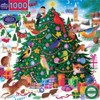 eeBoo Puslespil 1000 brikker Christmas Songbirds
