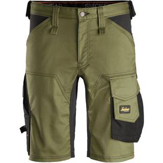 Snickers arbejdsshorts 6143 AllroundWork, khaki grøn/sort, 61433104060