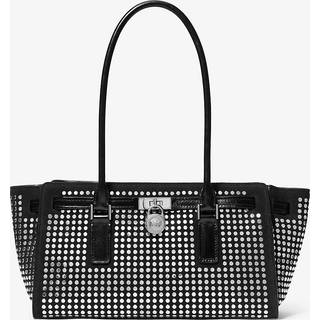 MK Hamilton Moderne Small Studded Suede Satchel - Black - Michael Kors - ONE SIZE
