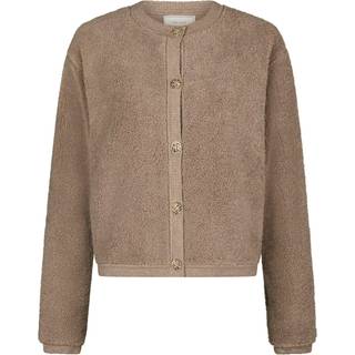 Limo Fluffy Knit Cardigan, Dark Sand, 38