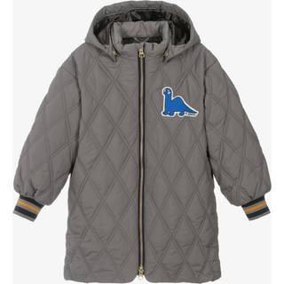 Mini Rodini Dino Patch-quiltede Parkaer Grey  Grey 92/98 cm  Grå  92/98 cm  mand