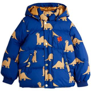Mini Rodini Dinos Pufferjakke Med Hætte Blue  Blue 104/110 cm  Blå  104/110 cm  kvinde