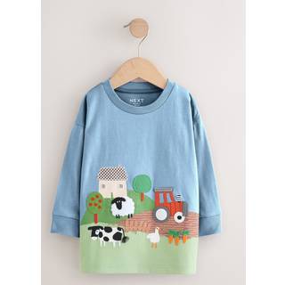 Next Green Farm Scene Long Sleeve Appliqué T-Shirt (3mths-7yrs)