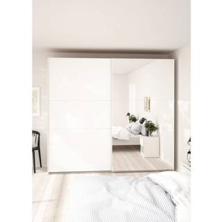 Como Garderobeskab 1 skydelåge +1 Skydelåge med spejl 245 x 220 cm - Hvid