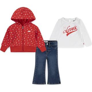 Levi's Levi's Baby Blomster Hættetrøje, T-shirt & Jeans 3 Sæt