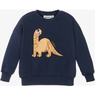 Mini Rodini Sweatshirt Mørkeblå Med Dino-motiv - Str. 12-18m 80/86cm