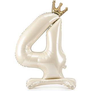 Folieballon Tal 4 Lys Creme Satin – Elegant Guldkroning til Fest 84 cm