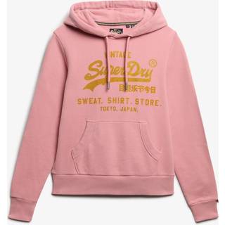 Superdry Superdry Pink Embellished Vintage Logo Relaxed Hoodie