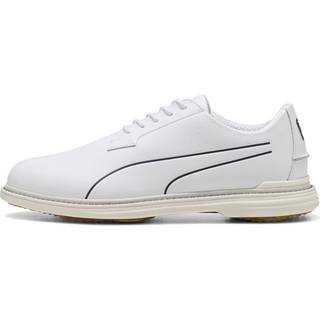 PUMA Royale Single Malt Golf Shoes Men, Shoes, White/Deep Navy/Gold, 44.5