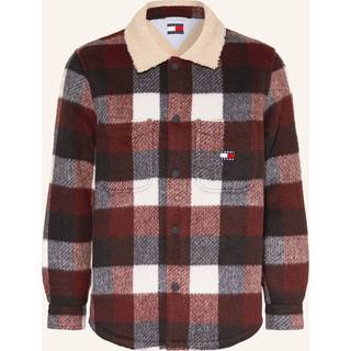 Oversized Fit Check Teddy Collar Overshirt