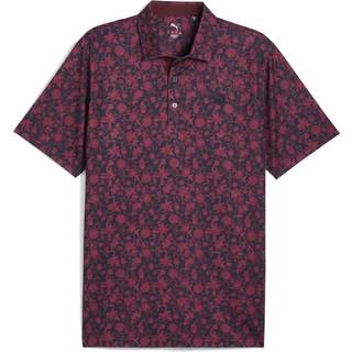 PUMA CLOUDSPUN Carmela Floral Golf Polo Men, Clothing, Deep Navy/Ruby Shimmer, S