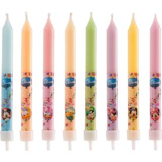 Disney Fødselsdagslys, 8 stk. inkl. holdere - Dekora