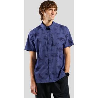 Odlo Essential Print Shirt S/S Skjorte Herrer størrelse L farve blå