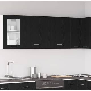 Hængeskabe Riga 2 pcs Sort eg 100 x 31 x 60 cm Konstrueret træ