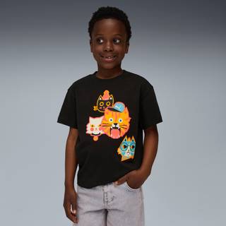 PUMA Moody Cat Graphic Tee II Kids, Clothing, Black, 5-6Y