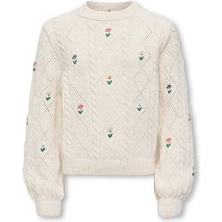 ONLY KIDS ONLY KIDS Round Neck Flower White Jumper