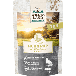 Wildes Land PUR-kattefoder med kylling og saflorolie 139.50 DKK/1 kg (12 x 100.0g)