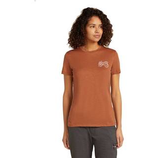 Icebreaker Women's Merino 150 Tech Lite S/S Adventure Ride Merino-shirt Damer størrelse M farve brun/orange