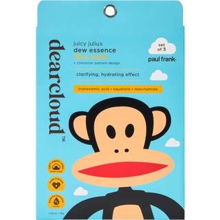 dearcloud x Paul Frank Juicy Julius Dew Essence Ansigtsmaske Koreansk Sheet Mask - Tranexamic Acid Niacinamide & Squalane (3 Pack)