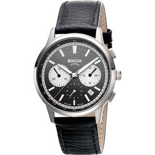 Boccia 3734-01 Herrenuhr Chronograph Titan Schwarz