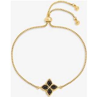 Jon Richard Jon Richard 14K Plated and Jet Druzy Stone Clover Bracelet