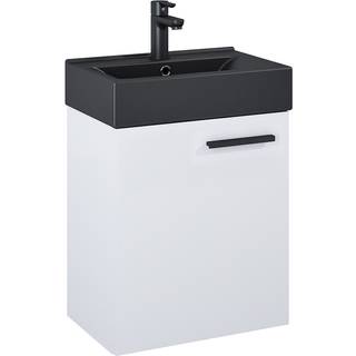 Tvättställsskåp Petit Vit Matt 45 cm med Handfat Svart Matt