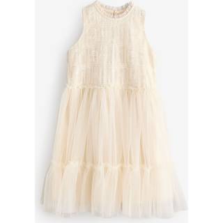 Next Ecru White Tiered Mesh & Lace Flower Girl Dress (3-16yrs) - 176cm (16 Years)
