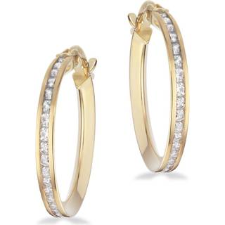 Scrouples Clip-creol 18 mm cubic zirkonia i 8 kt guld