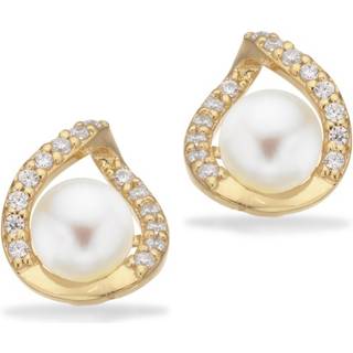 Scrouples øreringe perle cubic zirkonia i forgyldt
