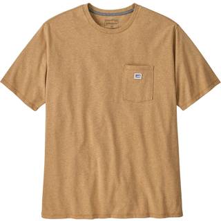 Patagonia Shop Sticker Pocket Responsibili-Tee T-shirt Herrer størrelse S farve beige