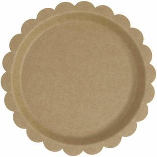 Pappteller mit Wellenrand - Kraftpapier
