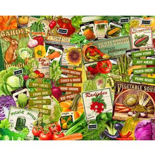 Springbok Spis dine grøntsager 1000 stykker puslespil til voksne - stykke sammen denne haveinspireret collage af kunstneren - unikke skårne stykk