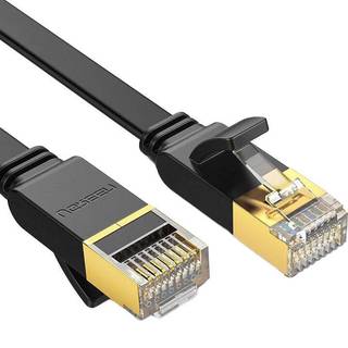 Ugreen Flat Cable Ethernet netværkskabel RJ45 Cat 7 STP 10 Gbps 10m sort