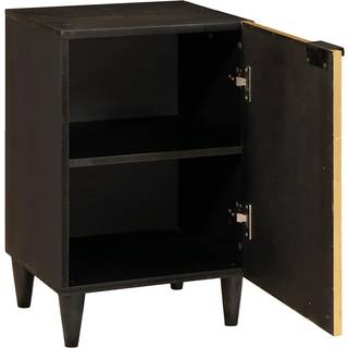 Badeværelsesskab Sort og Guld 38 x 33 x 58 cm Massivt mangotræ