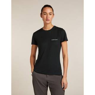 Icebreaker Women's Merino 150 Tech Lite S/S Teeib Wordmark Merino-shirt Damer størrelse M farve sort